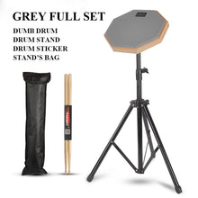 Load image into Gallery viewer, 8 Inch Rubber Wooden Dumb Drum for Beginner Practice Training Drum Pad Stand and drumstick for Percussion Instruments Parts
