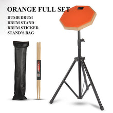 Load image into Gallery viewer, 8 Inch Rubber Wooden Dumb Drum for Beginner Practice Training Drum Pad Stand and drumstick for Percussion Instruments Parts
