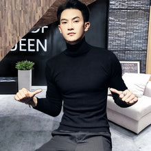 Load image into Gallery viewer, 2019 Winter New Men&#39;s Turtleneck Sweaters Black Sexy Brand Knitted Pullovers Men Solid Color Casual Male Sweater Autumn Knitwear
