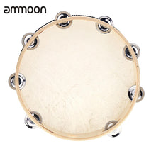 Load image into Gallery viewer, 10&quot; Hand Held Tambourine Drum Bell Birch Metal Jingles Percussion Musical Educational Instrument for KTV Party Kids Games
