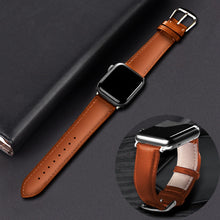 Load image into Gallery viewer, Brown Leather Band Loop Strap For Apple Watch 6 SE 5 4 3 2 1 38mm 40mm , Men Leather Watch Band for iwatch 5 44mm 42mm Bracelet
