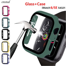 Load image into Gallery viewer, Glass+Cover For Apple Watch case 44mm 40mm 42mm 38mm iWatch case Accessorie bumper+Screen Protector Apple watch serie 3 4 5 6 SE
