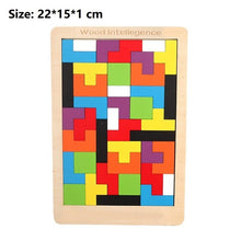Load image into Gallery viewer, Colorful 3D Puzzle Wooden Tangram Math Toys Tetris Game Children Pre-school Magination Intellectual Educational Toy for Kids
