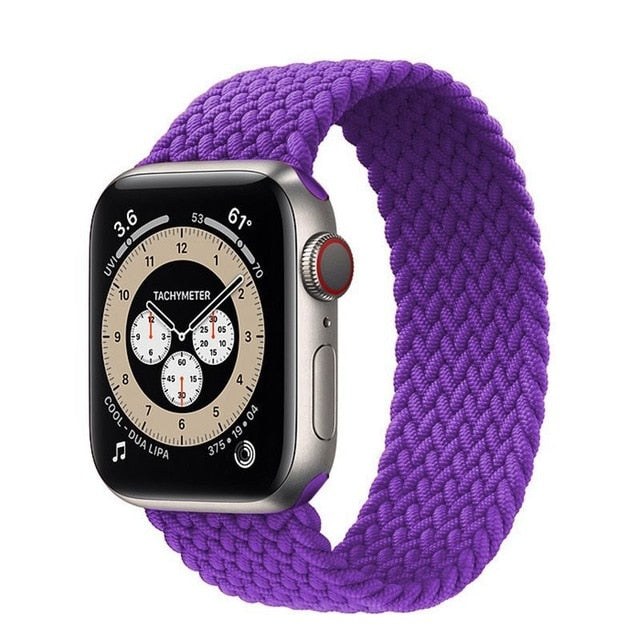 Braided Solo Loop For Apple Watch band 44mm 40mm 42mm 38mm Fabric Nylon Elastic Belt Bracelet iWatch Series 3 4 5 SE 6 Strap