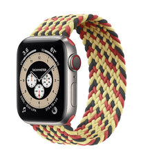 Load image into Gallery viewer, Braided Solo Loop For Apple Watch band 44mm 40mm 42mm 38mm Fabric Nylon Elastic Belt Bracelet iWatch Series 3 4 5 SE 6 Strap
